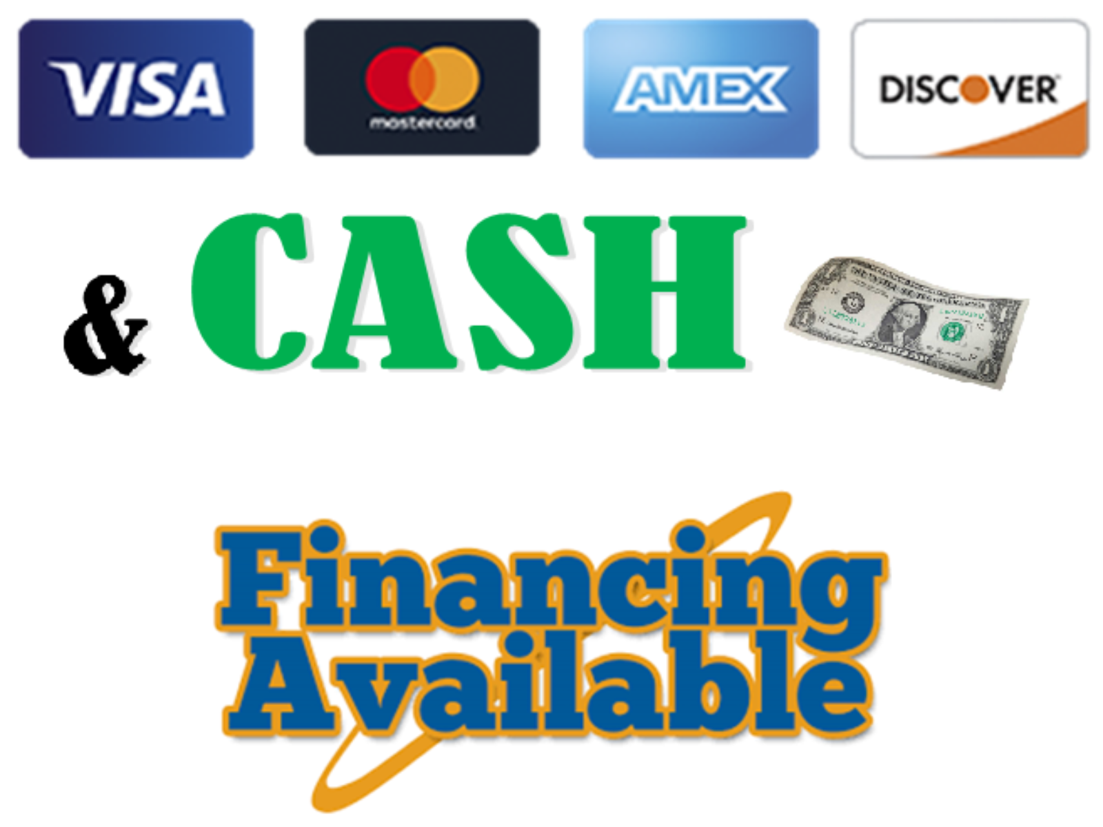Payment Options - Financing too!